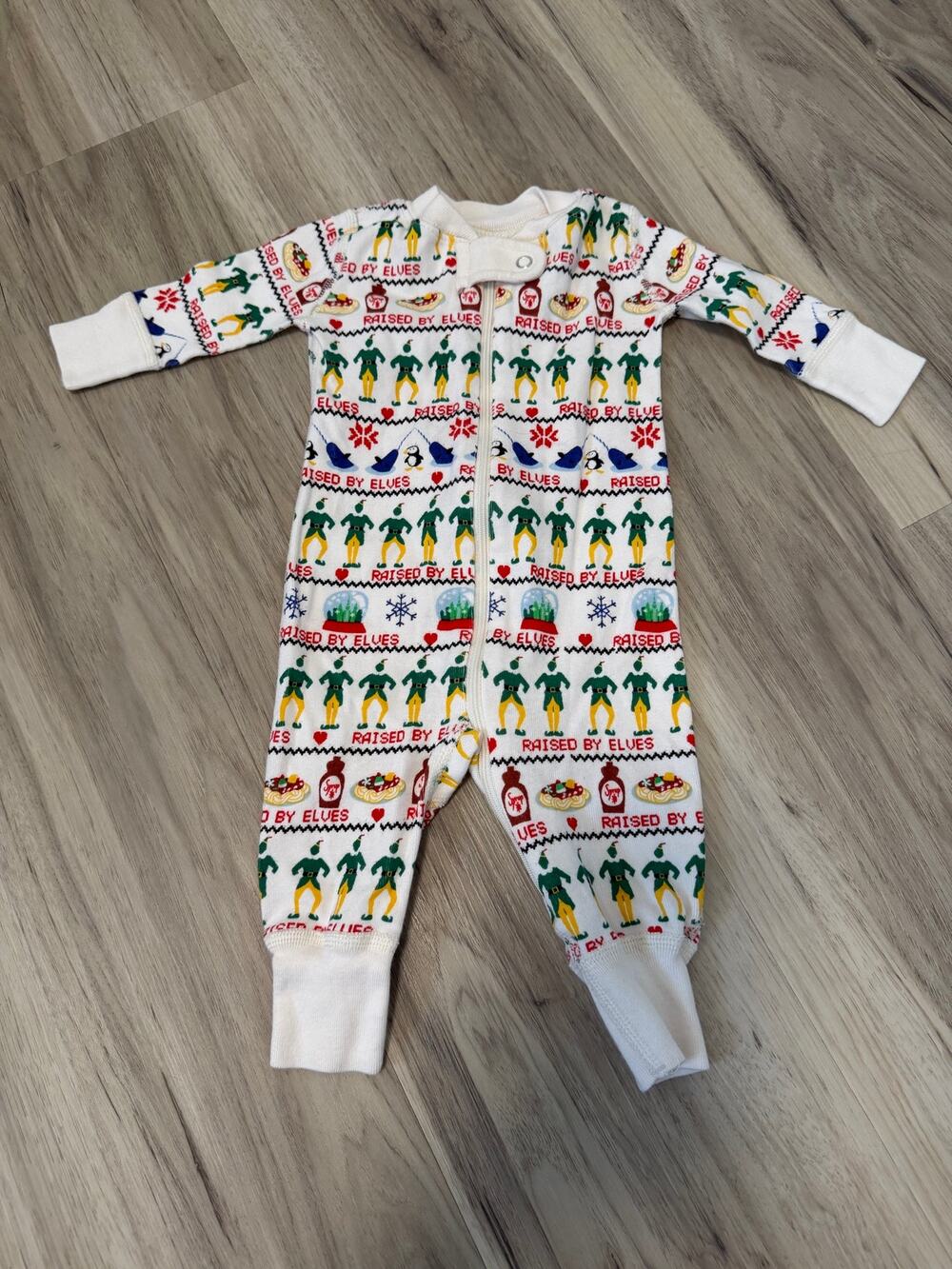 Hanna Andersson Elf HannaJams Zip Sleeper 0-3 Month Holiday Raised by Elves